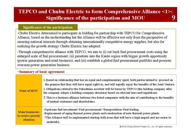 3rd Quarter FY 2014 – Chubu Electric Power – slide 13