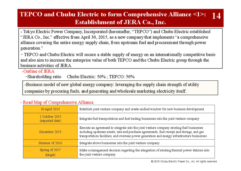 FY 2014 Earnings Call – Chubu Electric Power – slide 18