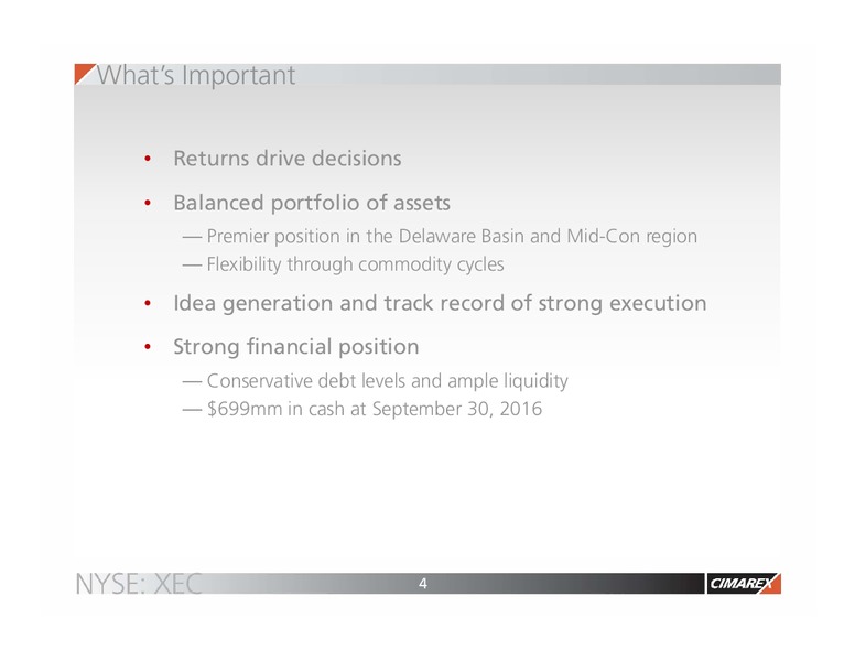 Goldman Sachs Global Energy Conference – Cimarex Energy Co. – slide 3