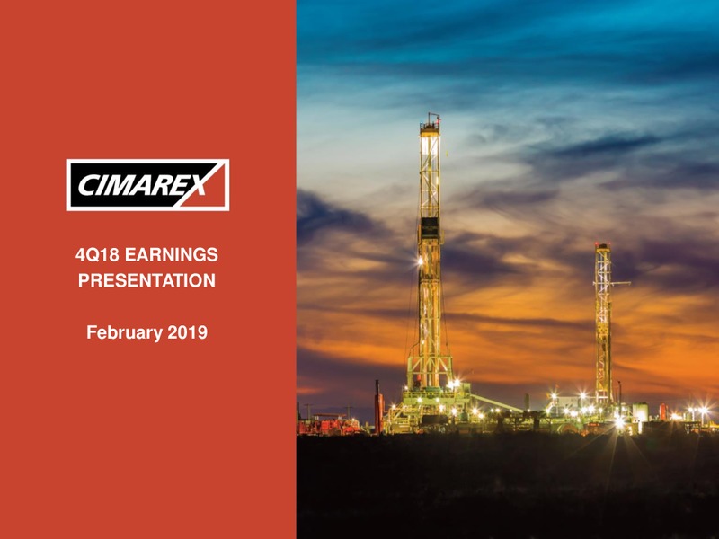 4Q 2018 Earnings Presentation – Cimarex Energy Co. – slide 1