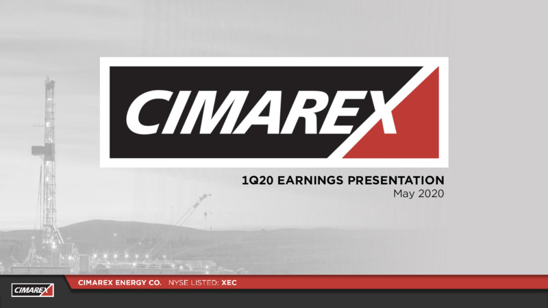 1Q 2020 Earnings Results – Cimarex Energy Co. – slide 1