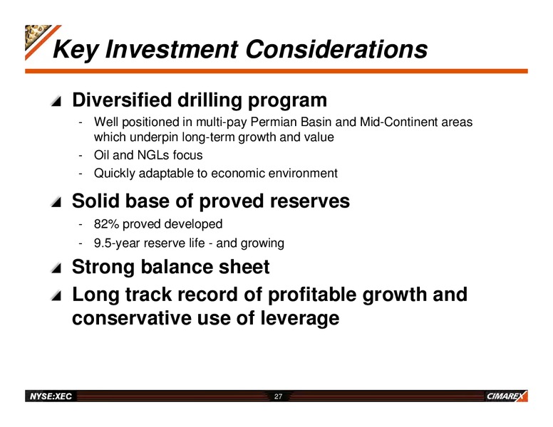JUNE 2012 INVESTOR UPDATE – Cimarex Energy Co. – slide 26