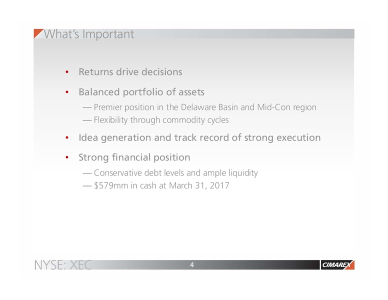 2017 JP Morgan Energy Equity Conference – Cimarex Energy Co. – slide 3