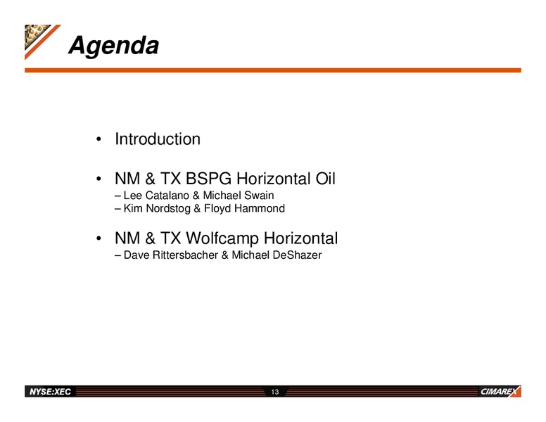 CAPITAL MARKETS PERMIAN BUS TOUR – Cimarex Energy Co. – slide 12