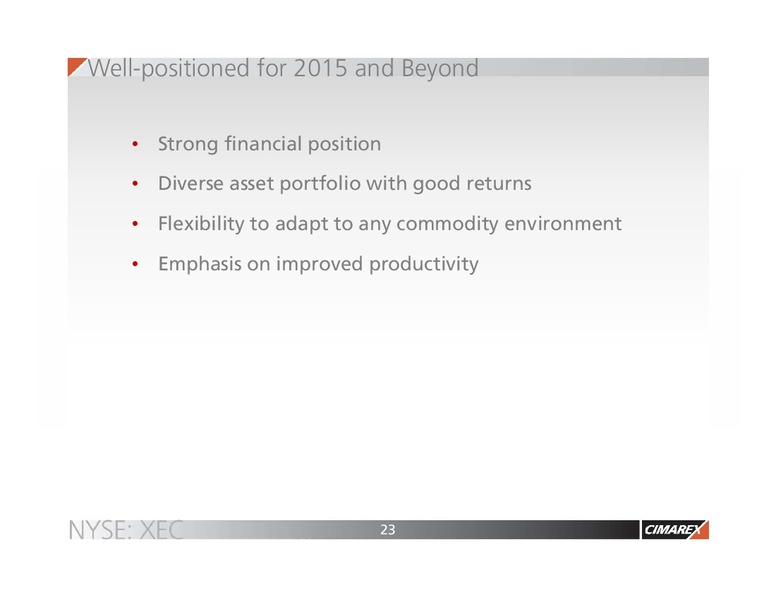 EnerCom The Oil and Gas Conference 2015 – Cimarex Energy Co. – slide 22