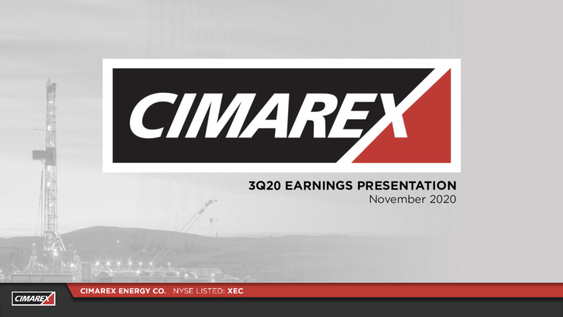 Q3 2020 Earnings Presentation – Cimarex Energy Co. – slide 1