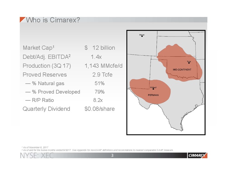 November 2017 Corporate Presentation – Cimarex Energy Co. – slide 2