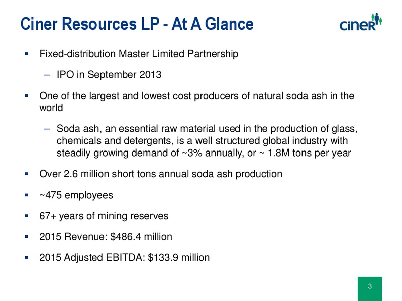 August 2016 Investor Presentation – Ciner Resources LP – slide 2