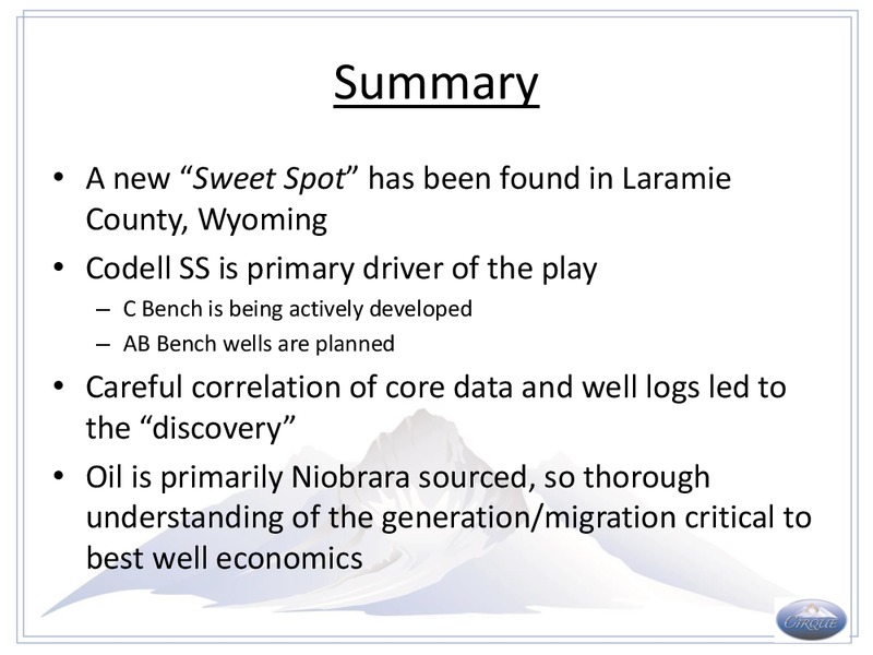Codell Sandstone Review – Cirque Resources Lp – slide 38