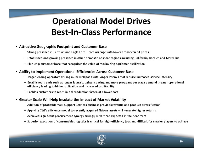 December 2015 Management Presentation – C&J Energy Services Inc. – slide 9