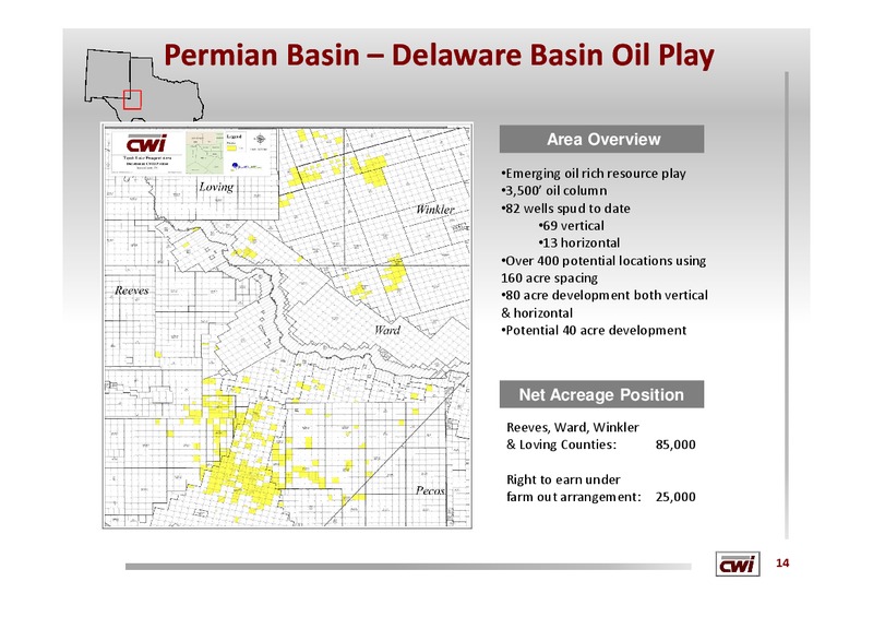 19TH ANNUAL IPAA OGIS NEW YORK – Clayton Williams Energy Inc. – slide 13