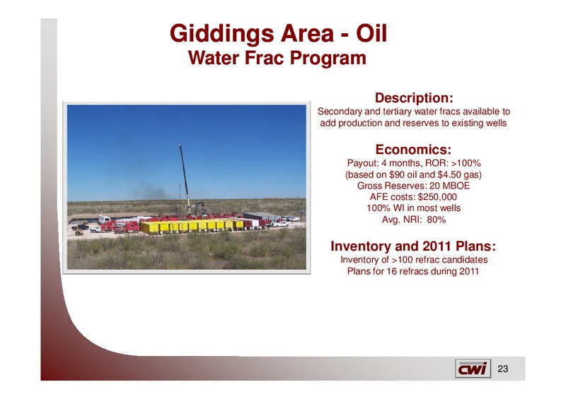UBS Leveraged Finance Conference – Clayton Williams Energy Inc. – slide 22