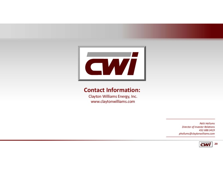 Q2 2015 Earnings Call – Clayton Williams Energy Inc. – slide 19