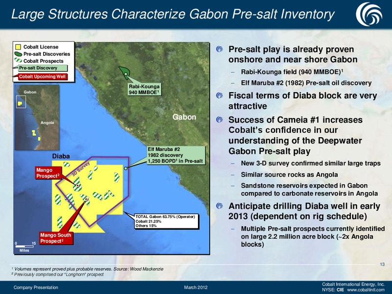 March 2012 Company Presentation – Cobalt International Energy, Inc. – slide 12