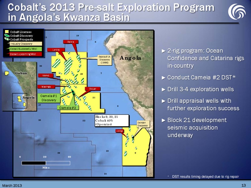 March 2013 Investor Presentation – Cobalt International Energy, Inc. – slide 12
