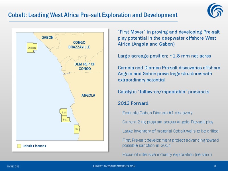 August 2013 Investor Presentation – Cobalt International Energy, Inc. – slide 7