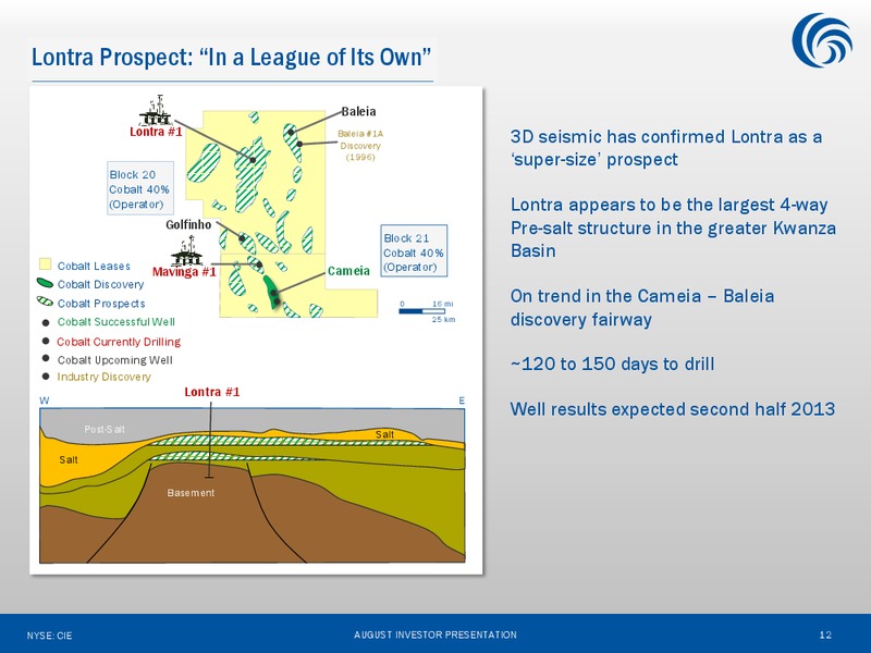 August 2013 Investor Presentation – Cobalt International Energy, Inc. – slide 11