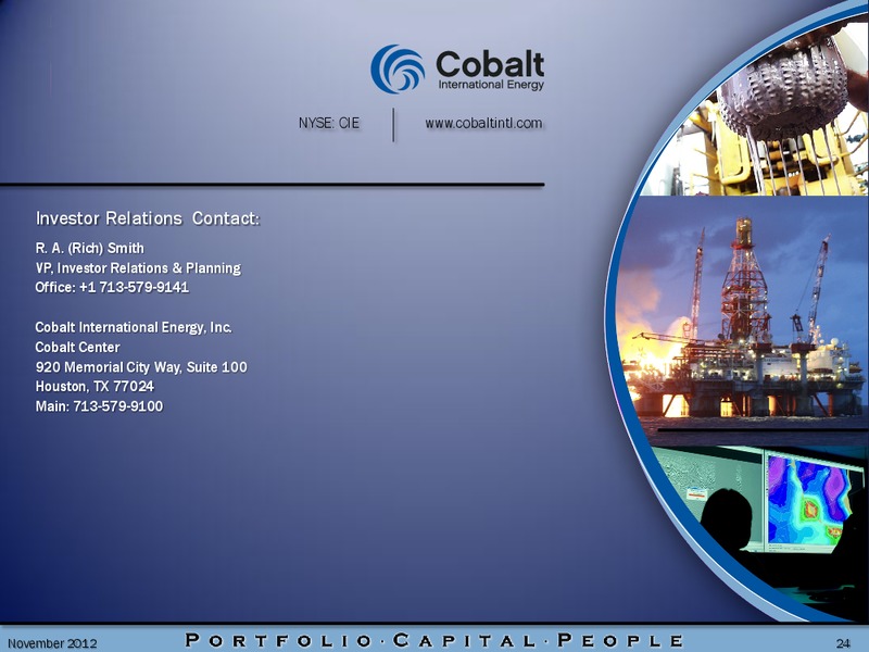 November 2012 Investor Presentation – Cobalt International Energy, Inc. – slide 23