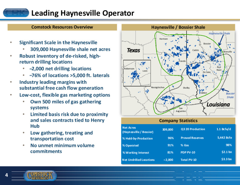 Investor Presentation   January 2021 – Comstock Resources Inc. – slide 3
