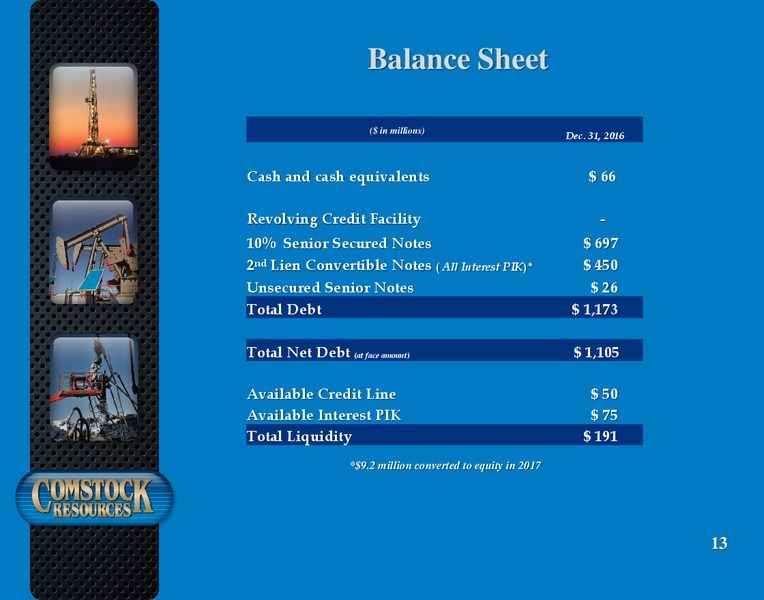 Q4 2016 Results – Comstock Resources Inc. – slide 12