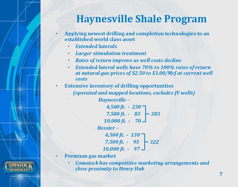 Investor Presentation   March 2017 – Comstock Resources Inc. – slide 6