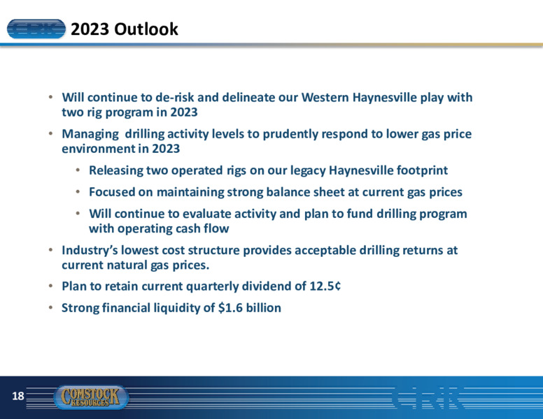 4Q 2022 Earnings Presentation – Comstock Resources Inc. – slide 17