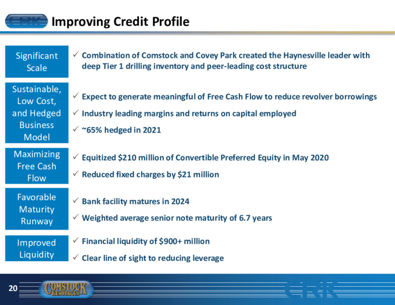 April 2021 Investor Presentation – Comstock Resources Inc. – slide 19