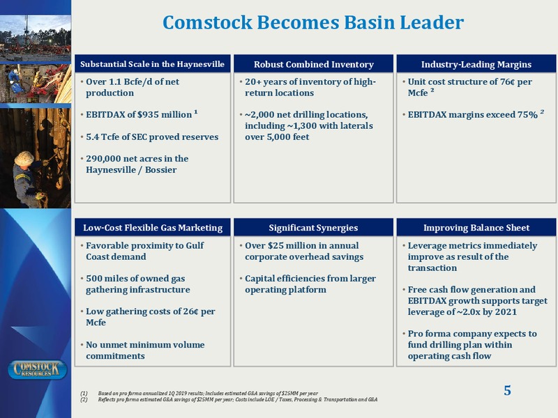 Acquisition of Covey Park Energy – Comstock Resources Inc. – slide 4