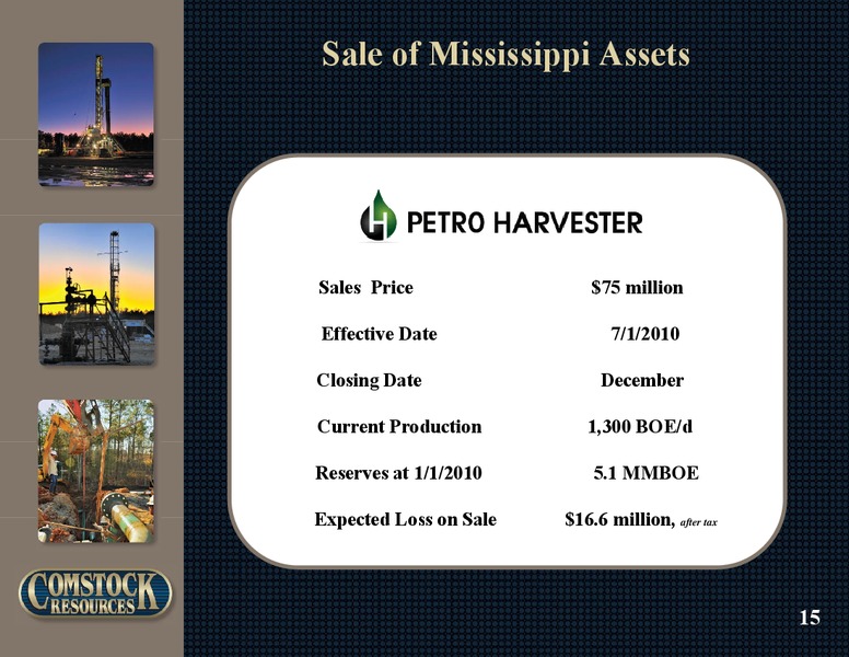 Q3 2010 Earnings – Comstock Resources Inc. – slide 14