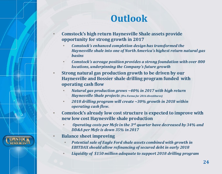 Q3 2017 Presentation – Comstock Resources Inc. – slide 23