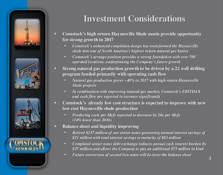 Q3 2016 Conference Presentation – Comstock Resources Inc. – slide 2