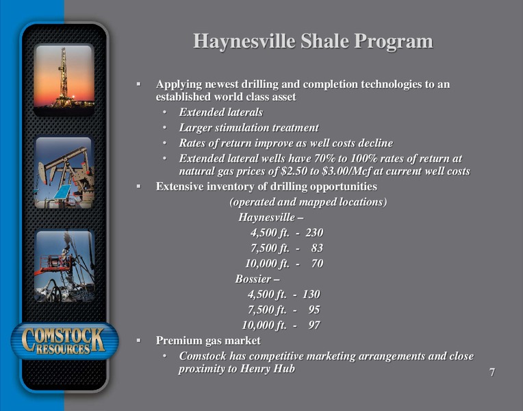 Q3 2016 Conference Presentation – Comstock Resources Inc. – slide 6