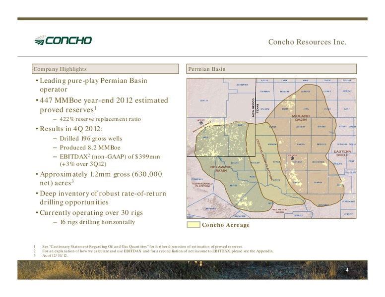 JPMorgan Chase Cos Global High Yield & Leveraged Finance Conference – Concho Resources, Inc. – slide 2