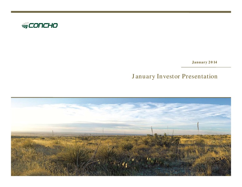 January 2014 Investor Presentation – Concho Resources, Inc. – slide 1