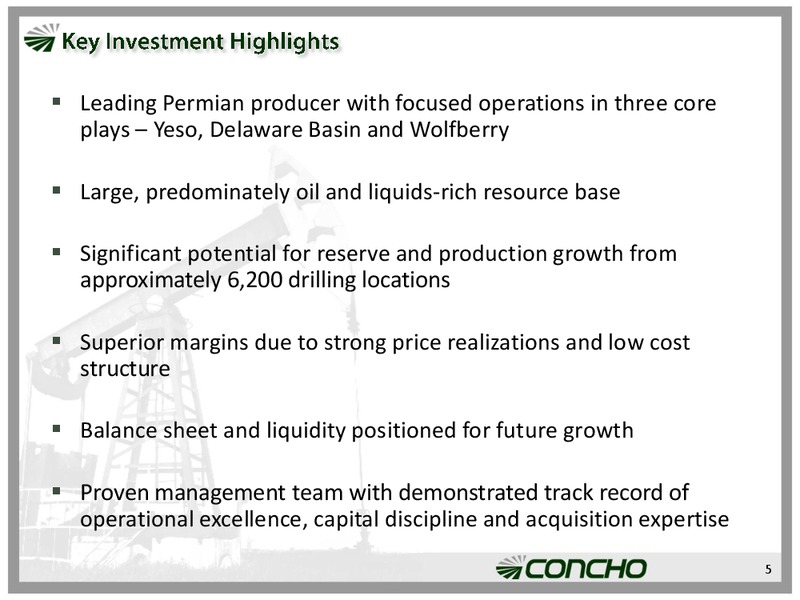 Global High Yield & Leveraged Finance Conference – Concho Resources, Inc. – slide 4