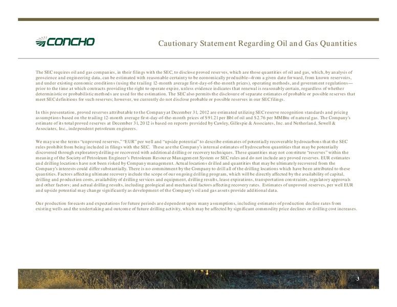 RAYMOND JAMES 34TH ANNUAL CONFERENCE – Concho Resources, Inc. – slide 2