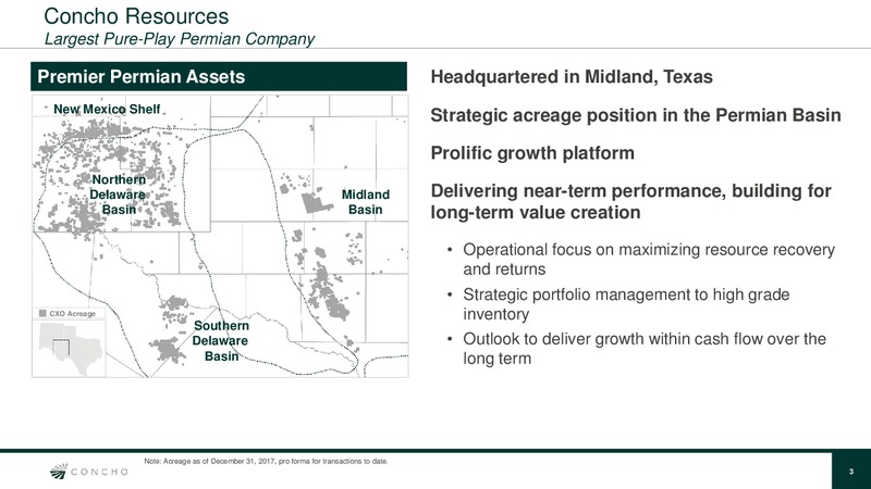 March 2018 Investor Presentation – Concho Resources, Inc. – slide 2