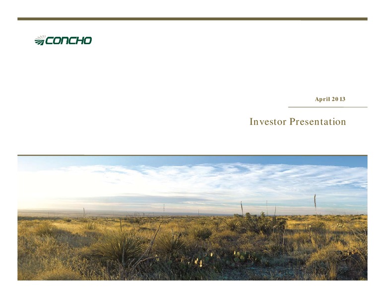 IPAA Oil and Gas Investment Symposium – Concho Resources, Inc. – slide 1