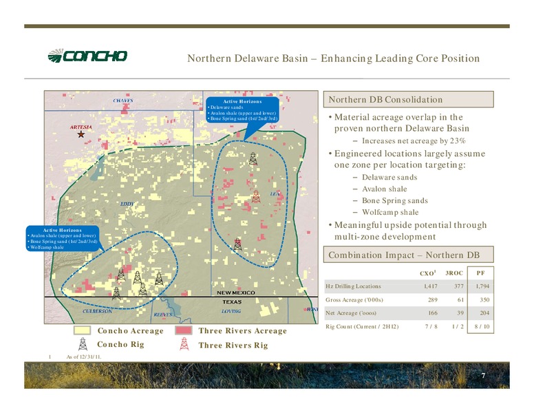 Acquisition of Three Rivers Operating Company Permian Assets – Concho Resources, Inc. – slide 5