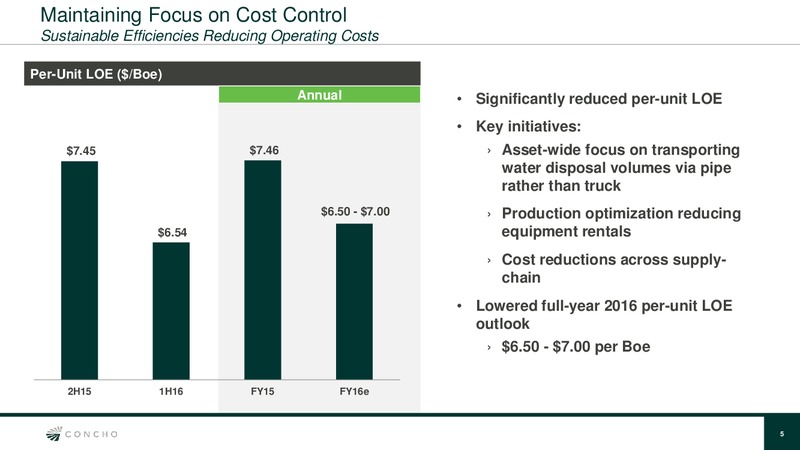 Q2 2016 Quarterly Update – Concho Resources, Inc. – slide 4