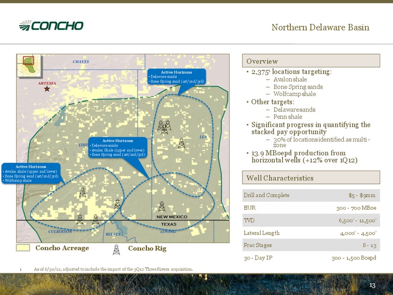September 2012 Investor Presentation – Concho Resources, Inc. – slide 11