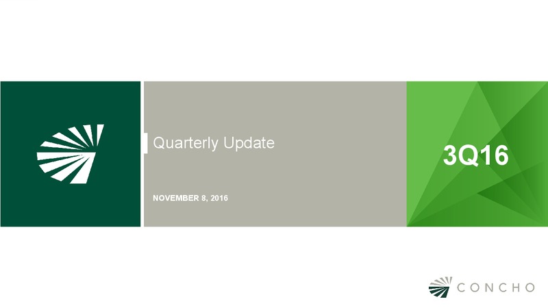 Q3 2016 Results – Concho Resources, Inc. – slide 1