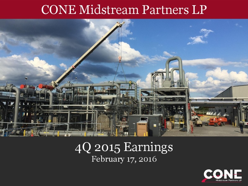 Q4 2015 Earnings – Cone Midstream Partners Lp – slide 1