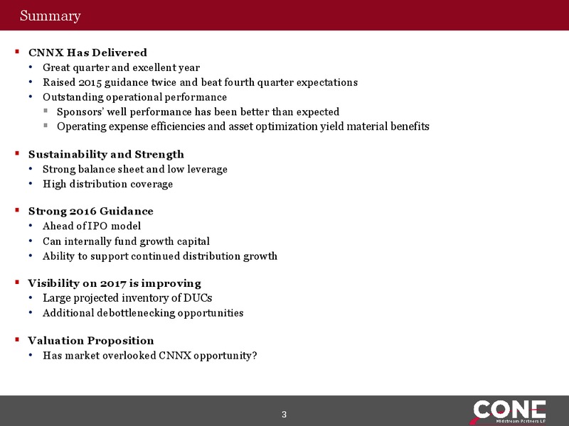 Q4 2015 Earnings – Cone Midstream Partners Lp – slide 2