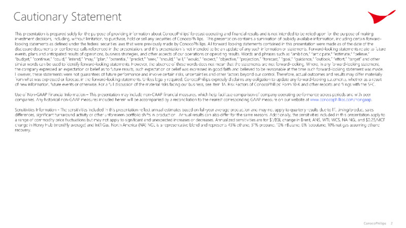 2025 Guidance – ConocoPhillips – slide 2