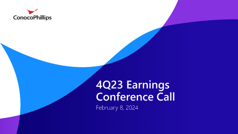 4Q 2023 Earnings Conference Call – ConocoPhillips – slide 1