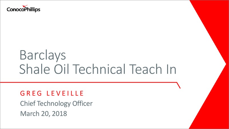 Barclays Shale Oil Technical Teach In – ConocoPhillips – slide 1