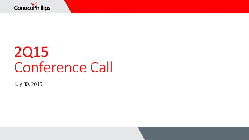 Q2 2015 RESULTS – ConocoPhillips – slide 1