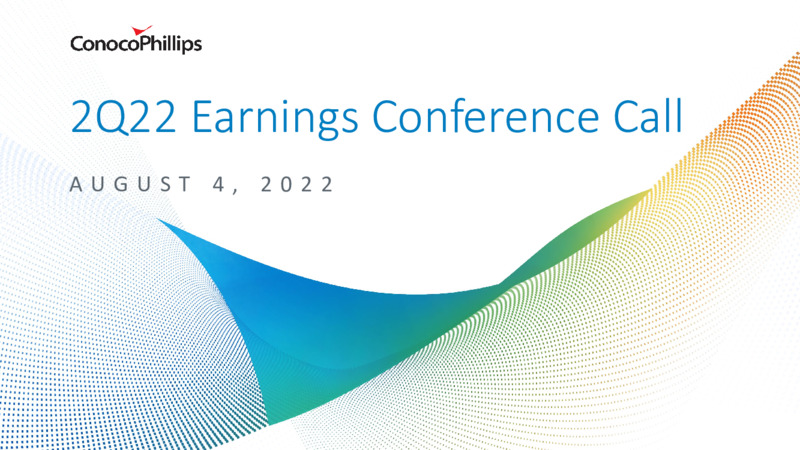 2Q22 Earnings Presentation – ConocoPhillips – slide 1