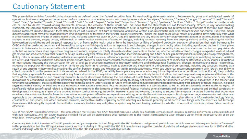 3Q 2022 Earnings Presentation – ConocoPhillips – slide 2